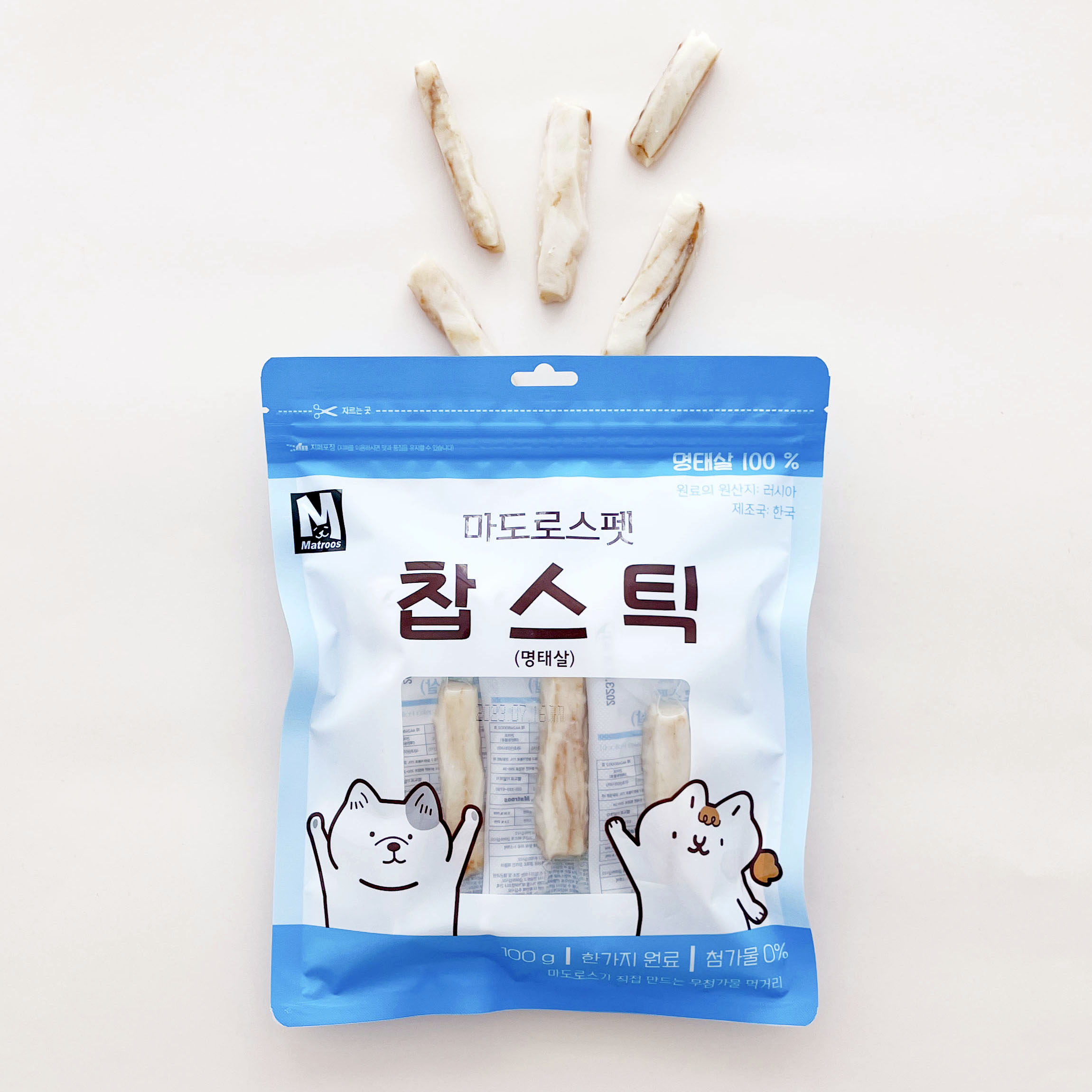 마도로스펫 찹스틱 명태살 100g