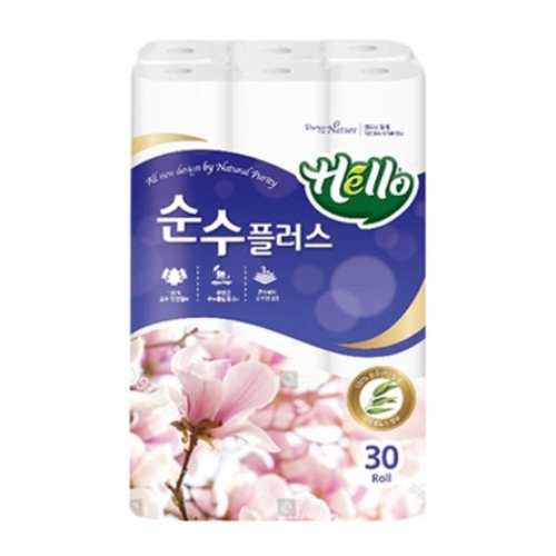 그랜드유니버셜트레이딩코리아 헬로 순수플러스 화장지 3겹 20m