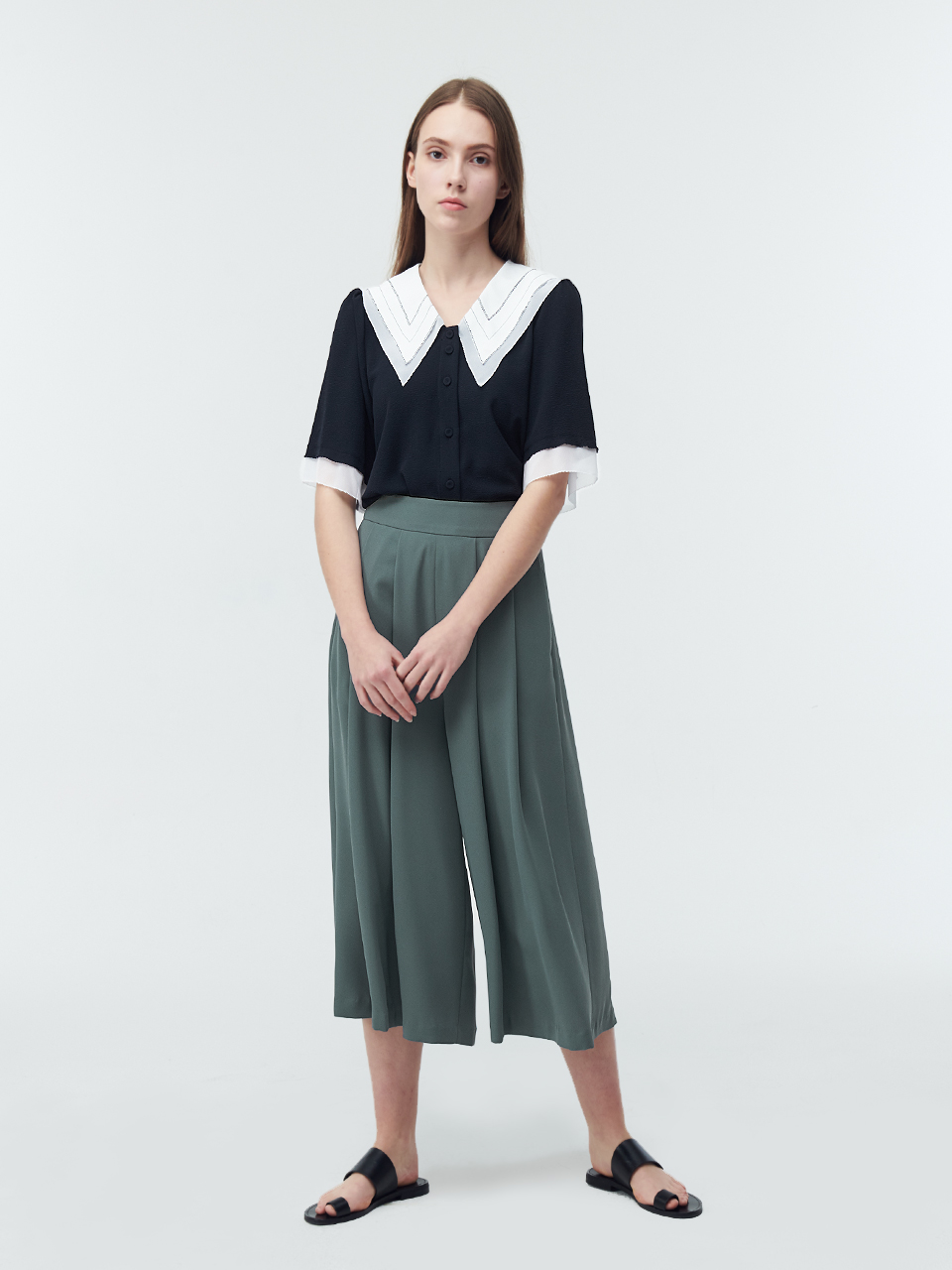 스튜디오다리 SAILOR COLLAR BLOUSE-NAVY