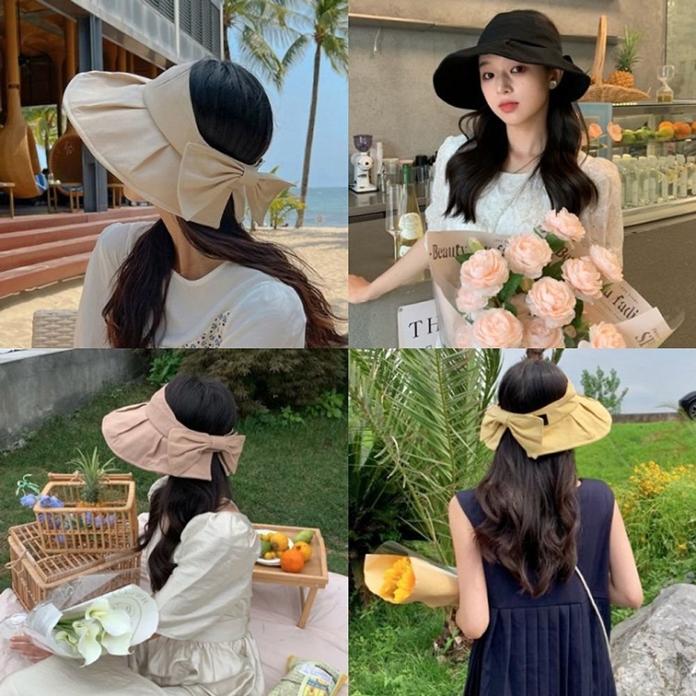 앙상블 셔링 코튼 면 썬캡 모자 사파리 여성 여자