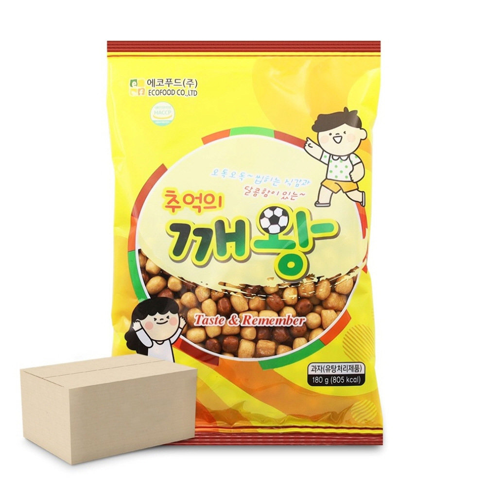 에코푸드 추억의 깨왕 180gX10개 오란다 촉촉 부드러운 대용량 전통과자