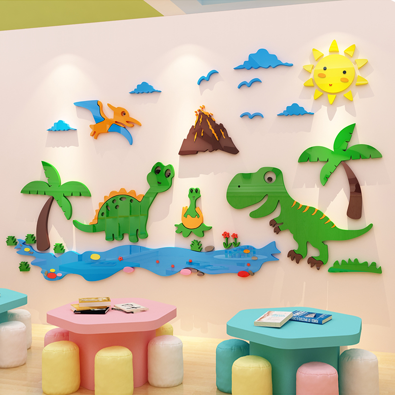 3D 아크릴 인테리어 스티커 카페 식당 618 어린이 방 장식 만화 입체 침실 130