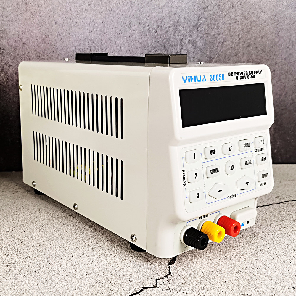 전화 컴퓨터 수리용 DC 전원 공급 장치 시작 잠금 키 메모리 저장 장치 OCP 과부하 YIHUA 150W 30V 5A 3005D