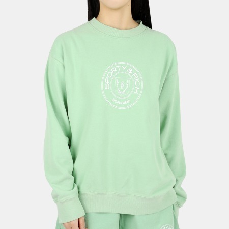 스포티앤리치 디몬트 22 S S 스포티앤리치 공용 클럽 모나코 맨투맨 세이지 MONACO CREWNECK SAGE