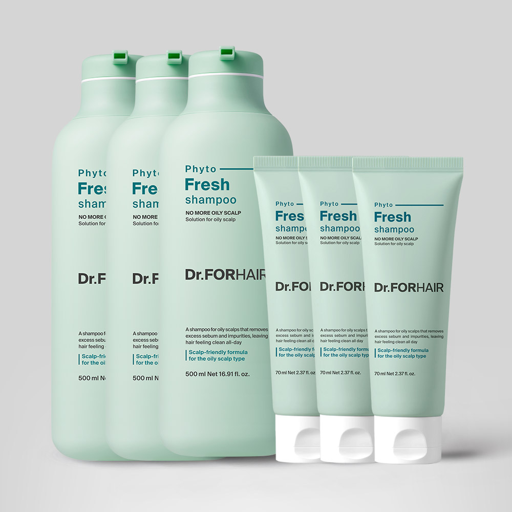 닥터포헤어 피토 프레시 지성 샴푸 500ml x 3개 + 70ml x 3개