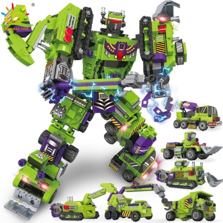 레고 호환 747pcs 6in1 변환 로봇 빌딩 블록 도시 엔지니어링 메카 굴삭기 자동차 트럭 생성자 벽돌 위한