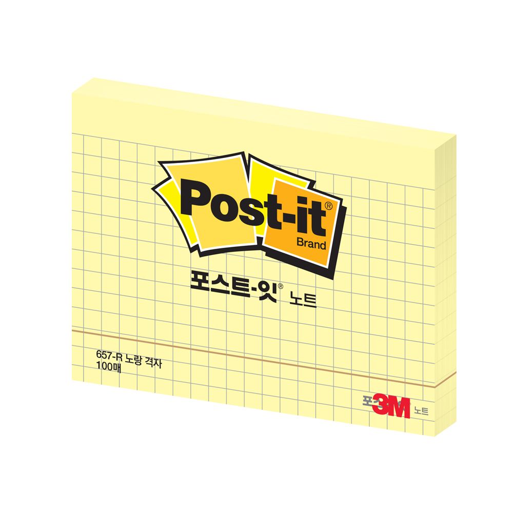 3M 메모지 포스트잇 657 격자 102x76mm 100장