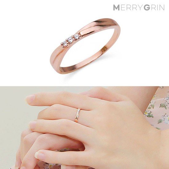 메리그린 로즈골드 트리블리 더블 반지