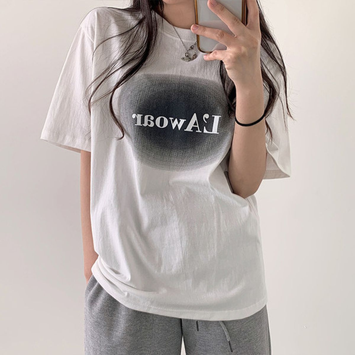 1 온어롤 유니크 프린팅 라운드 반팔 티셔츠