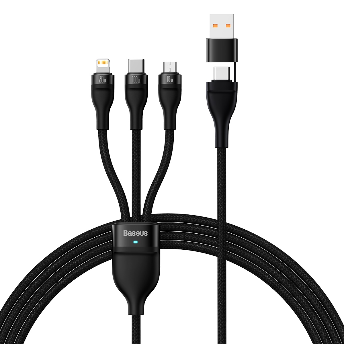 베이스어스 베이스어스 플래쉬시리즈2 C + USB for 3in1 멀티 고속충전 케이블