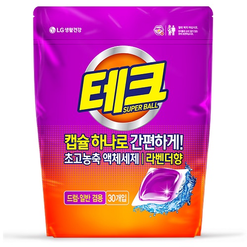 테크 수퍼볼 라벤더향 초고농축 캡슐세제 30개입
