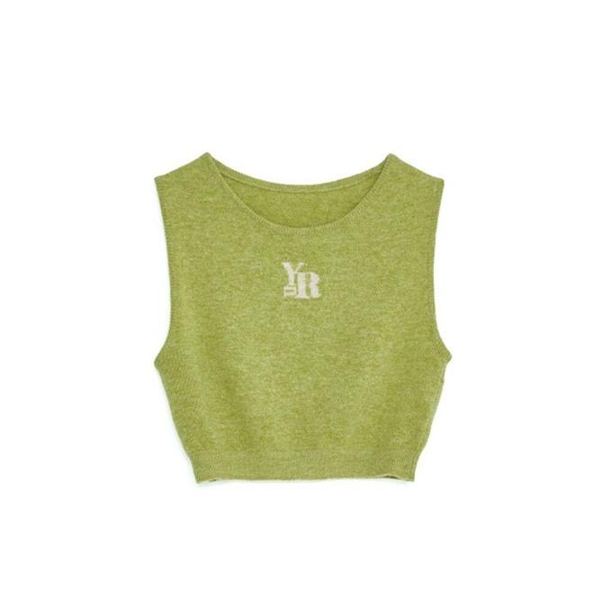 ATTRAVER 와이앤알 니트 탑 그린 YNR KNIT TOP GREEN none