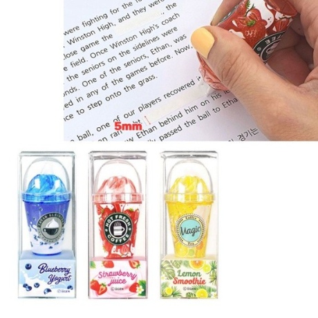 카페라떼 수정테이프 6개 혼합 사무 필기용품