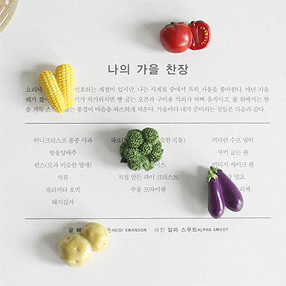 미니 마그넷 세트 냉장고자석 강아지 채소 과일 메모지 현관문 달빛스토어 우리집강아지