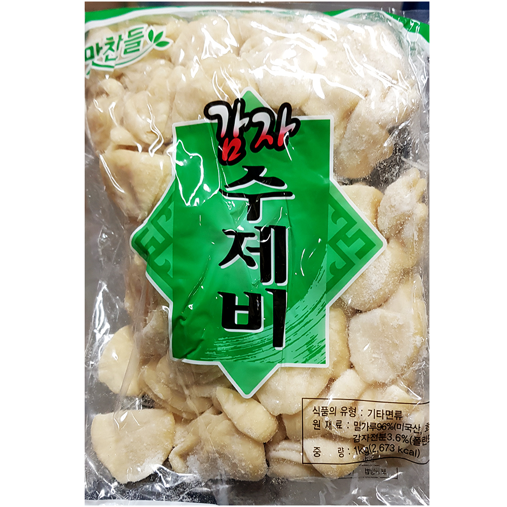 냉동 쫀득 감자 수제비 1000g 업소용 칼국수 사리 1개