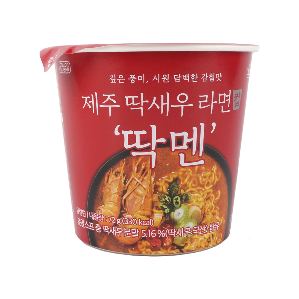 새롬식품 제주 딱새우 라면컵 딱멘 72g