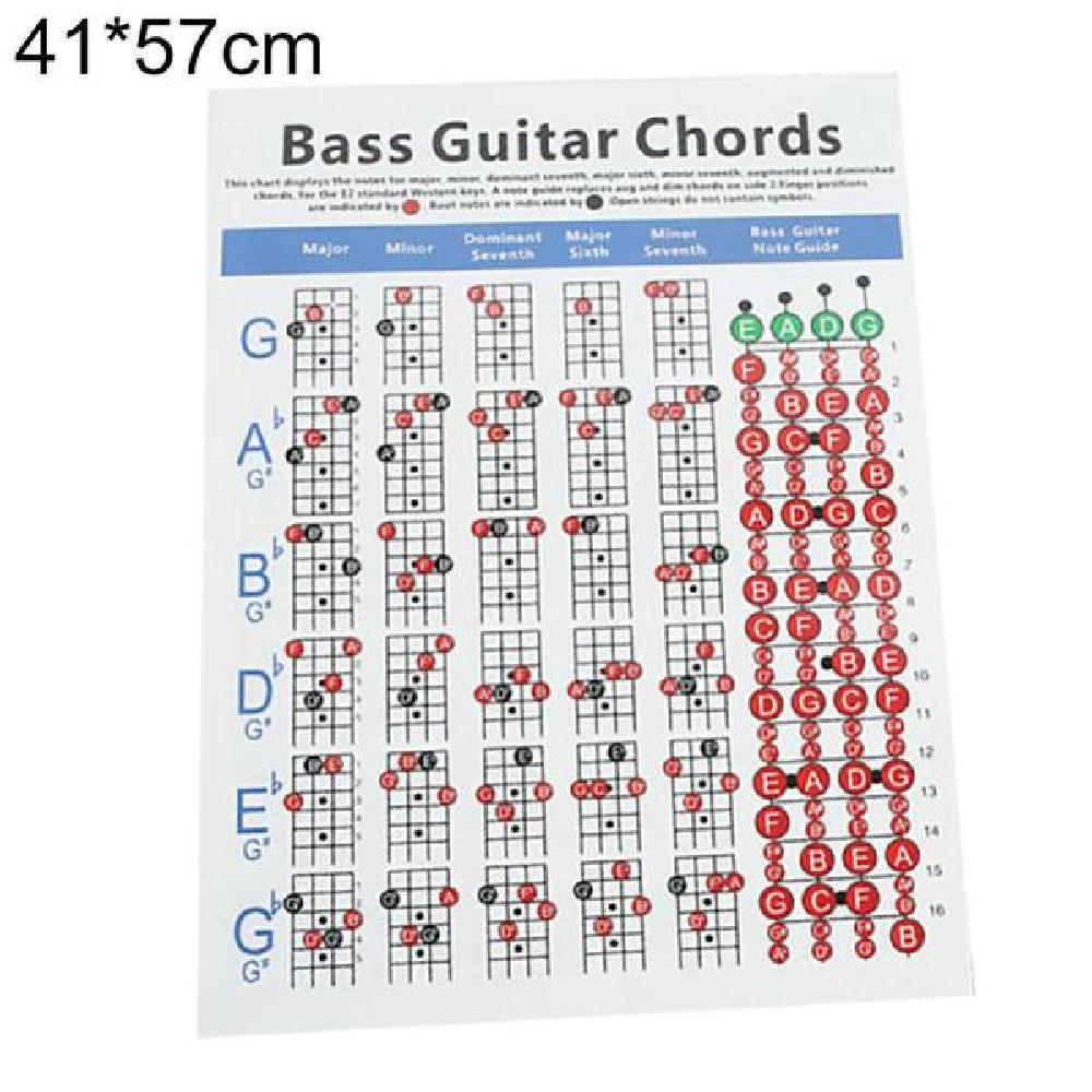 일렉트릭 베이스 코드 차트 음악 연습 액세서리 장비 부착 4 현 한개옵션2