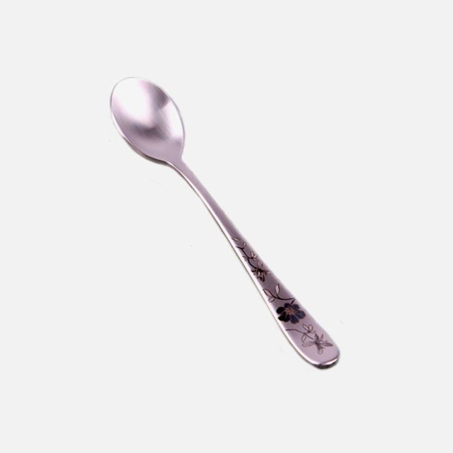 대명 스테인리스 컬러 플라워 홍 티스푼 1P OPP포장