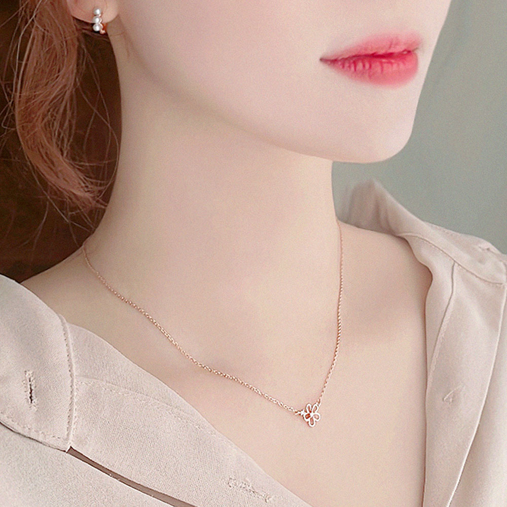로즈골드 플라워리 목걸이 RS755