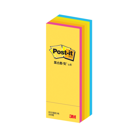 3M 포스트잇 형광 45장 5색상25x76mm CU-13