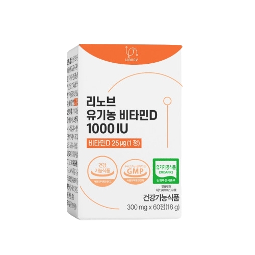 리노브 유기농 비타민D 1000IU 300mg x 60정