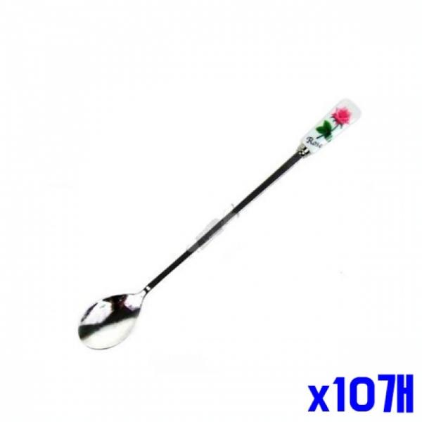 롱 티스푼 로즈장미 10세트 19 x2개 과일스푼