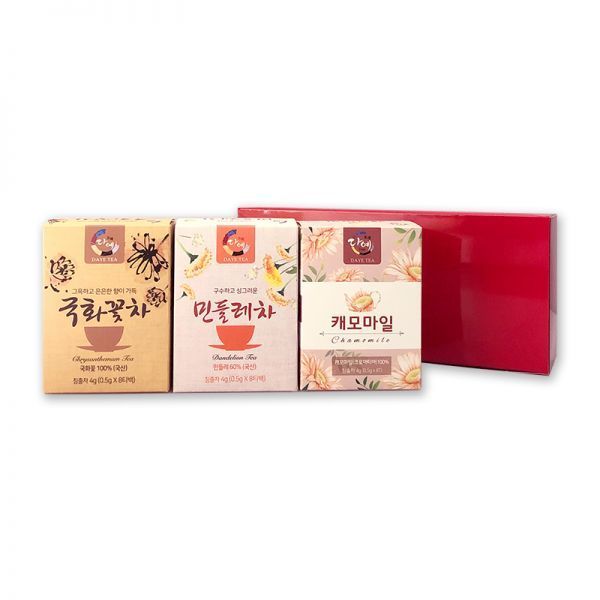 다좋은푸드 다예 산들꽃잎차 3종 선물세트