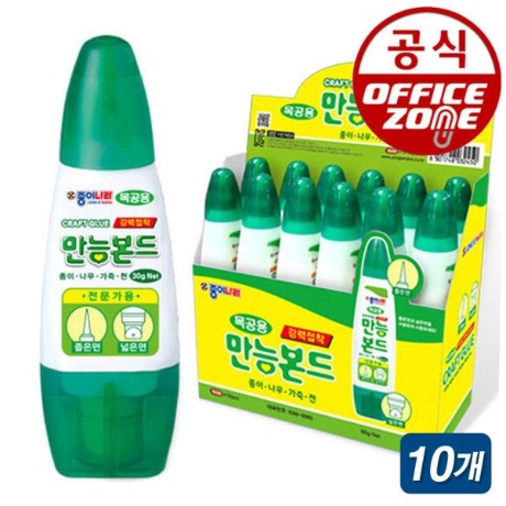 오피스존 오피스존 오피스존 종이나라 만능 본드 30g x 10개 강력 접착제 목공 풀