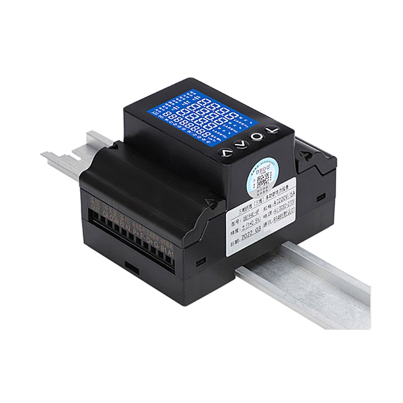 3상 DIN 레일 다기능 에너지 미터 백라이트 LCD 스크린 Modbus RTU 전류 변압기 RS485 DSM630MCT