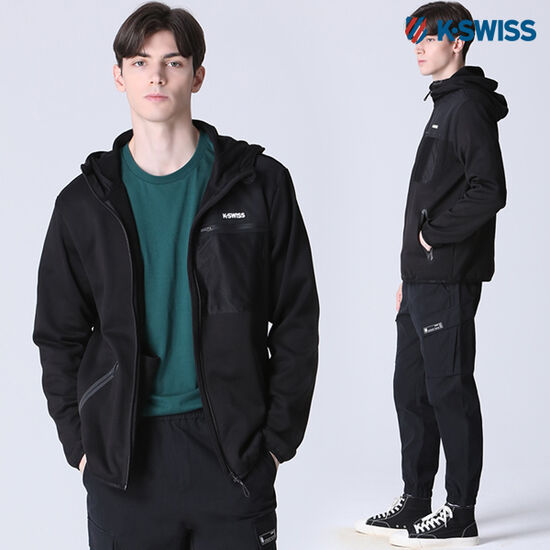 케이스위스 케이스위스 K-SWISS 매쉬 포켓 스트링 기모 후드집업 점퍼
