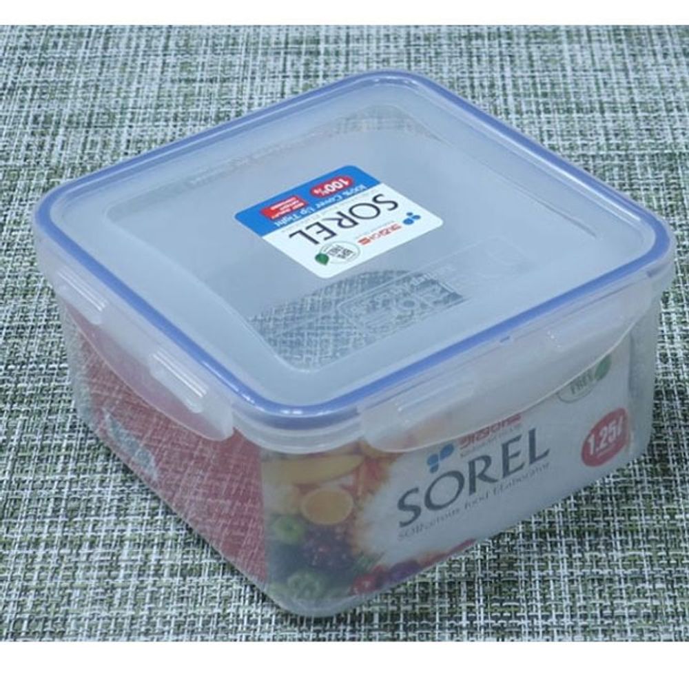 밀폐 용기 반찬통 냉장고 정리 보관통 정사각 1 25L