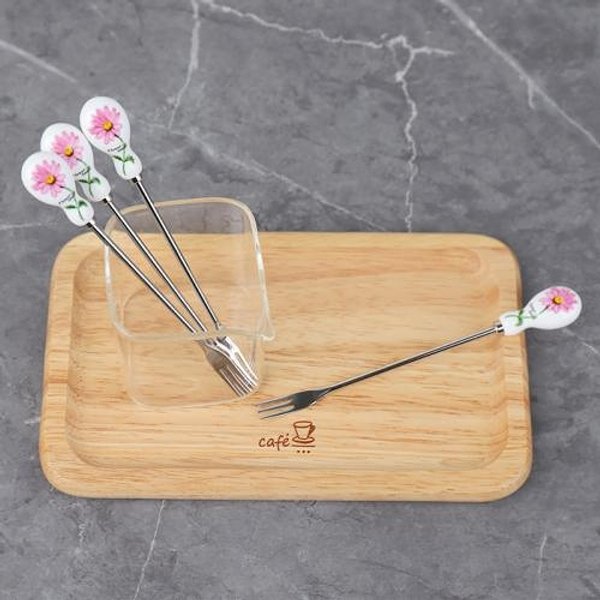 블룸엣홈 국화 표주박 세발 과일포크 5P세트