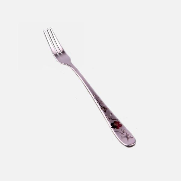 DMK 스테인리스 컬러 플라워 청 티포크 1P OPP포장