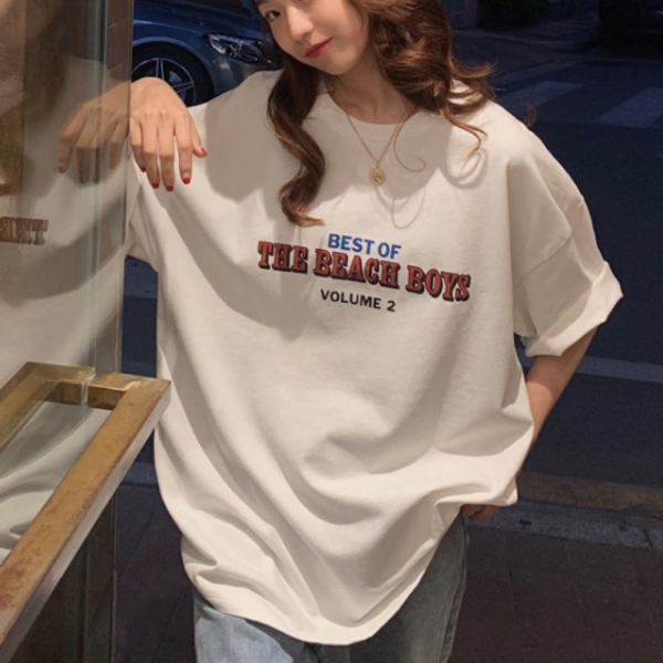 오노마 ONM 여성 앞뒤 영문 프린팅 포인트 데일리 반팔 티셔츠 9086880