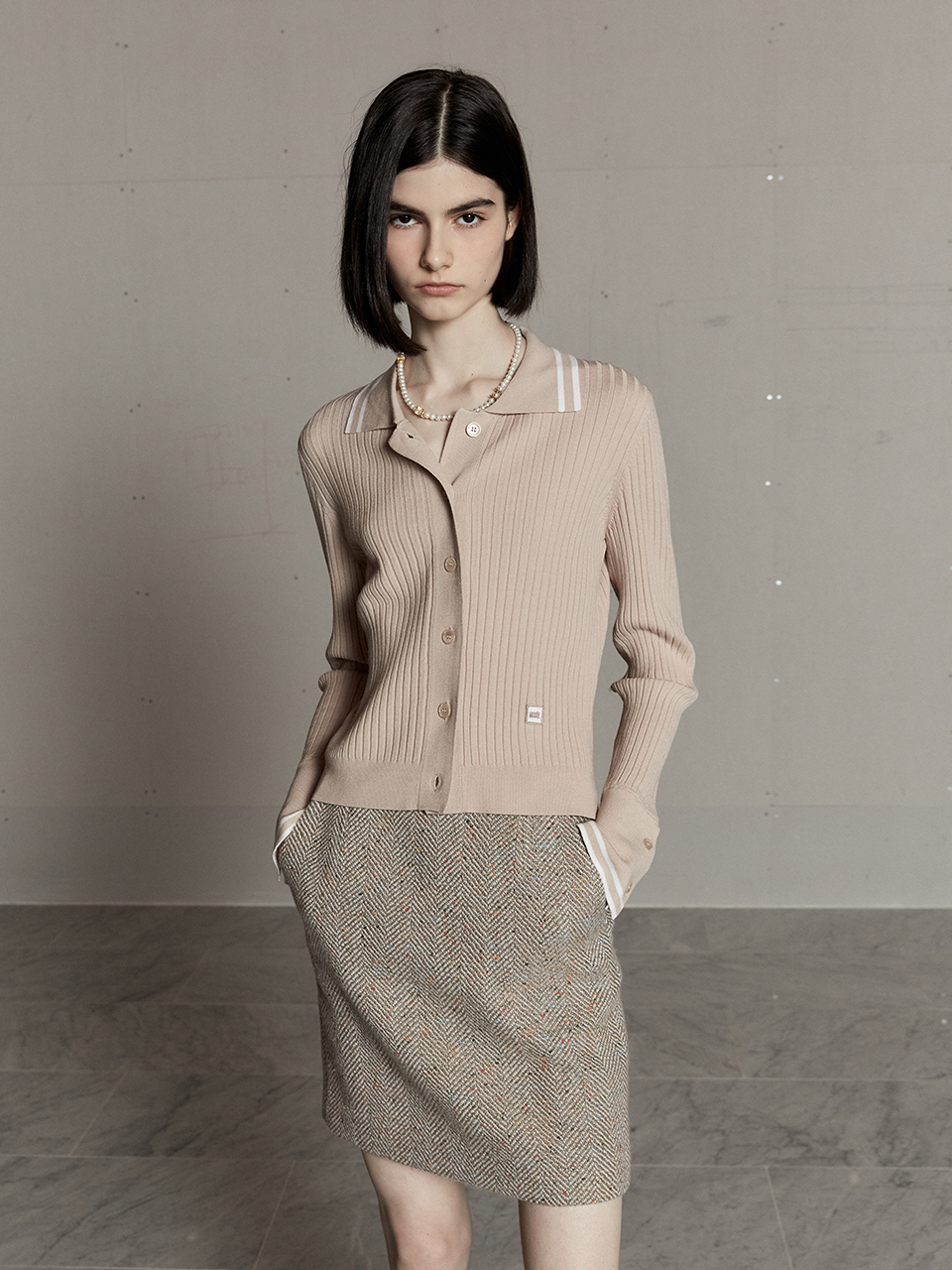 예약 뮤제 MUSEE MIENNE Tweed Wool Mini Skirt