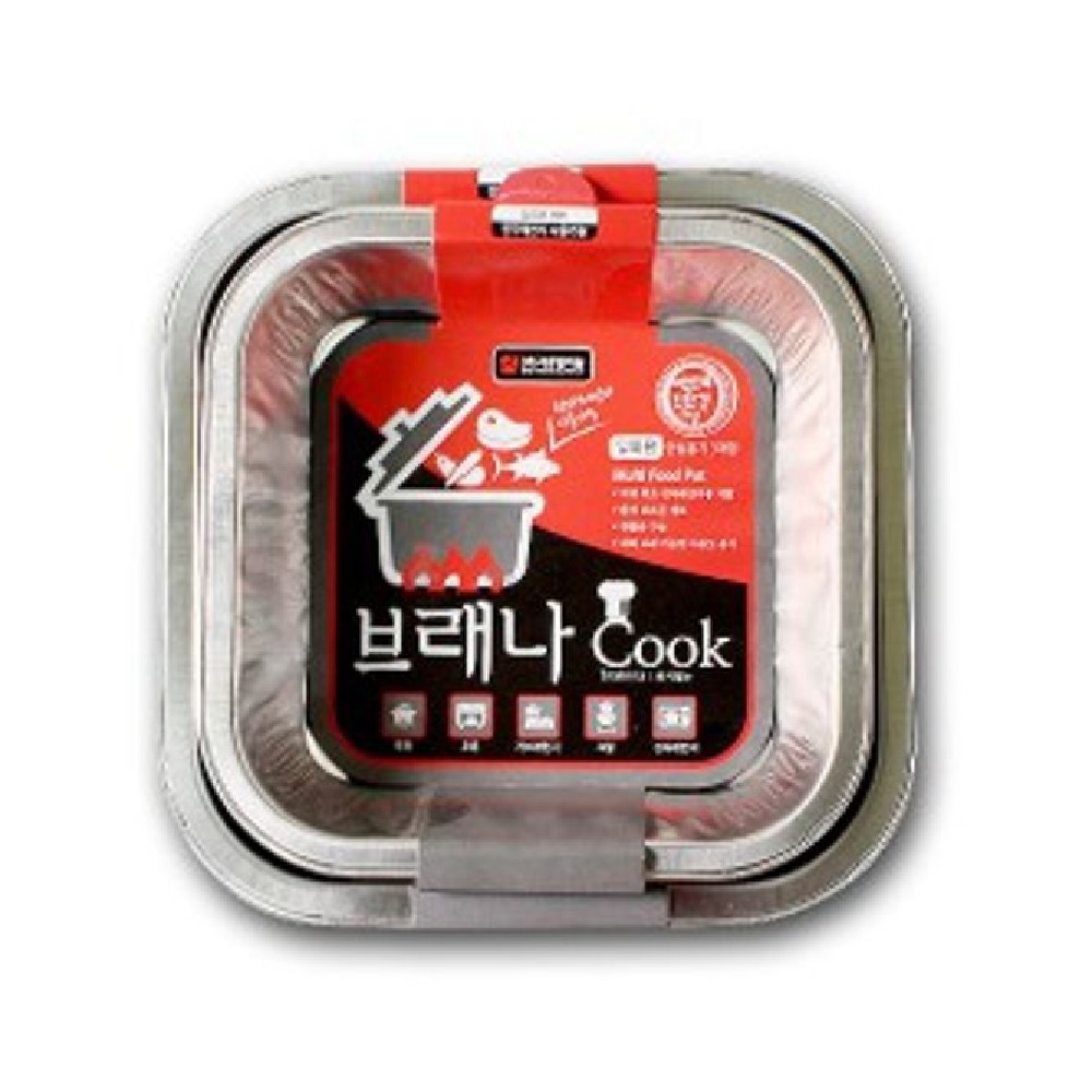 라면 냄비 일회용 냄비 캠핑 용기 그릴 냄비 사각 3매