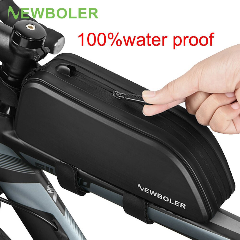 NEWBOLER 방수 사이클링 탑 프론트 튜브 프레임 가방 대용량 MTB 도로 자전거 패니어 액세서리
