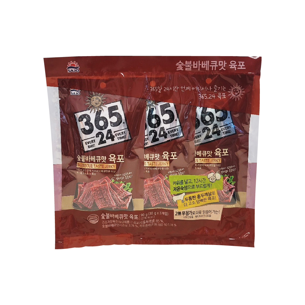사조 숯불바베큐 육포 90g 30gx3개입