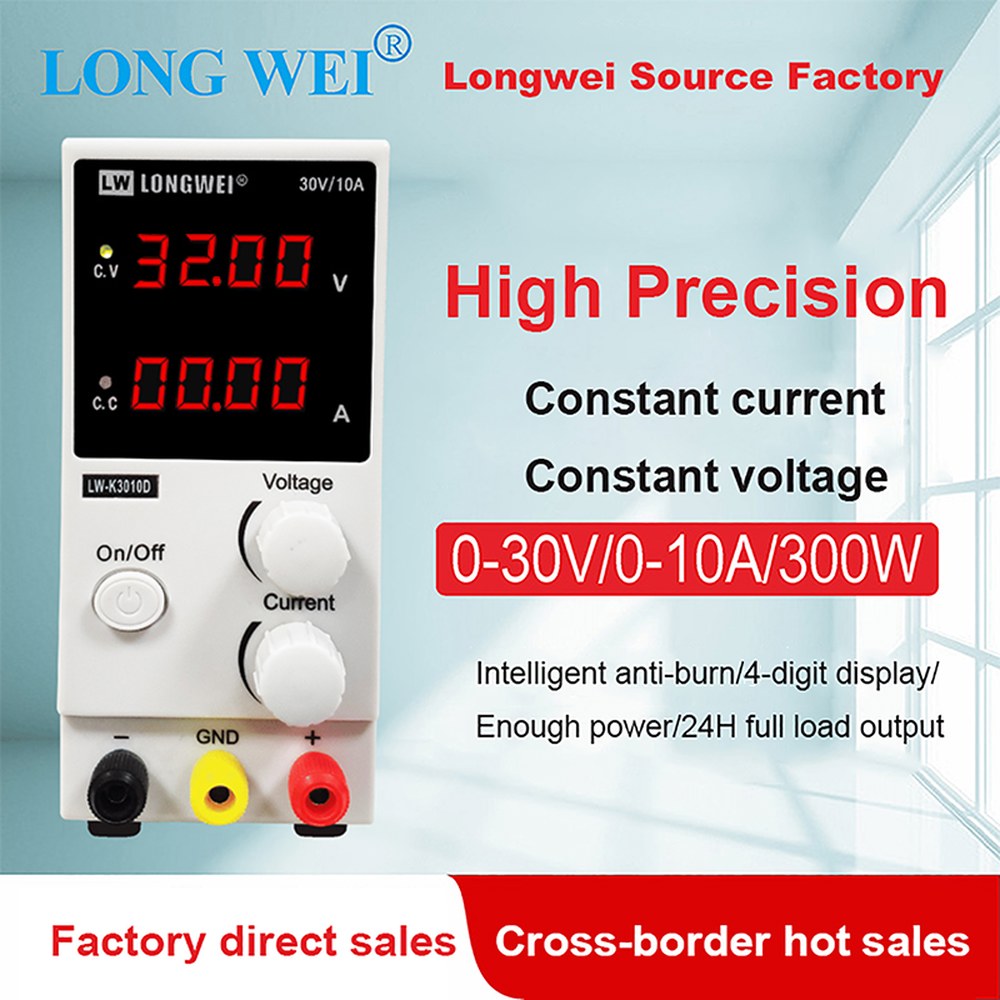 Longwei LW 4LED 조정 가능한 POWER LOGIC 공급 장치 30V 10A 실험실 가변 벤치 안정화 K3010D