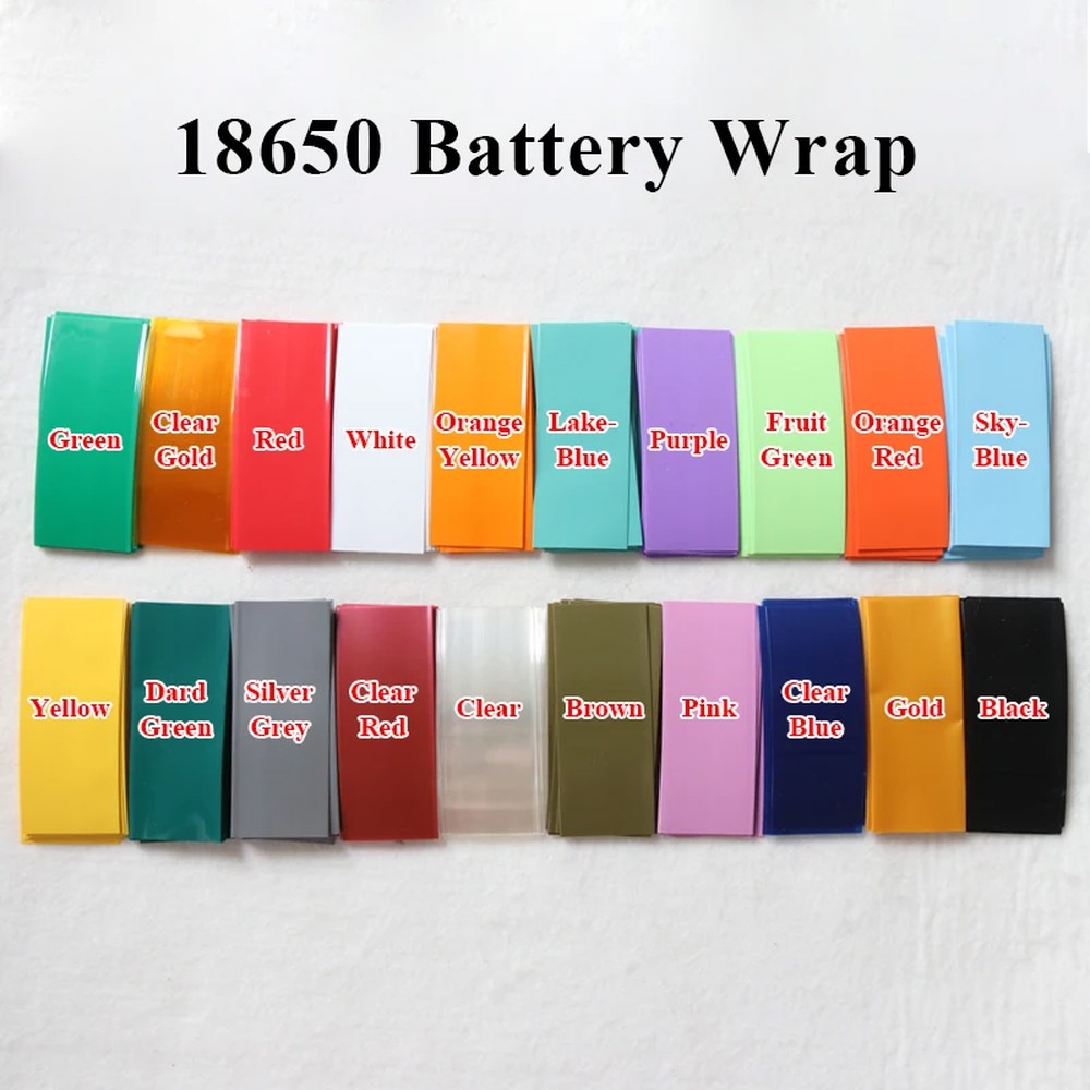 20 00 500pcs 8650 Lipo 랩 PVC 열 수축 튜브 프리컷 폭 x 절연 필름 보호 케이스 팩 슬리브