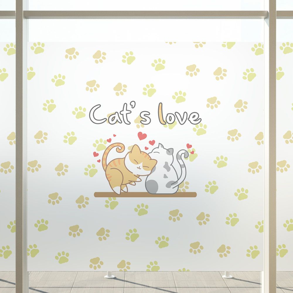 무점착반투명시트 캣츠 러브02 A02 W180xH90cm 2945547 MSC-175