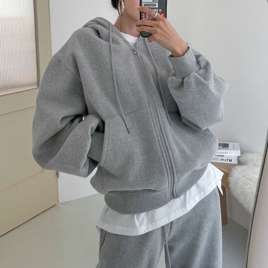소울 양기모 퍼프 오버핏 겨울 후드 집업 점퍼