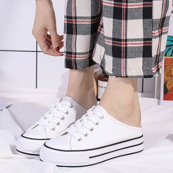 5센치 키높이 뮬 스니커즈 여자운동화 캔버스화