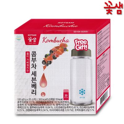 꽃샘식품 꽃샘 콤부차 세븐베리 20T 전용보틀