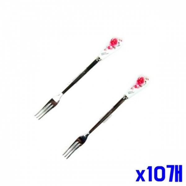 빨간장미 티포크 2P 10세트 x2개 손님용포크 과일포크