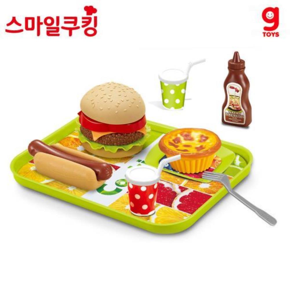 BF12 가이아 스마일쿠킹 햄버거 에그타르트 쏘세지 트레이 세트 BK 749645
