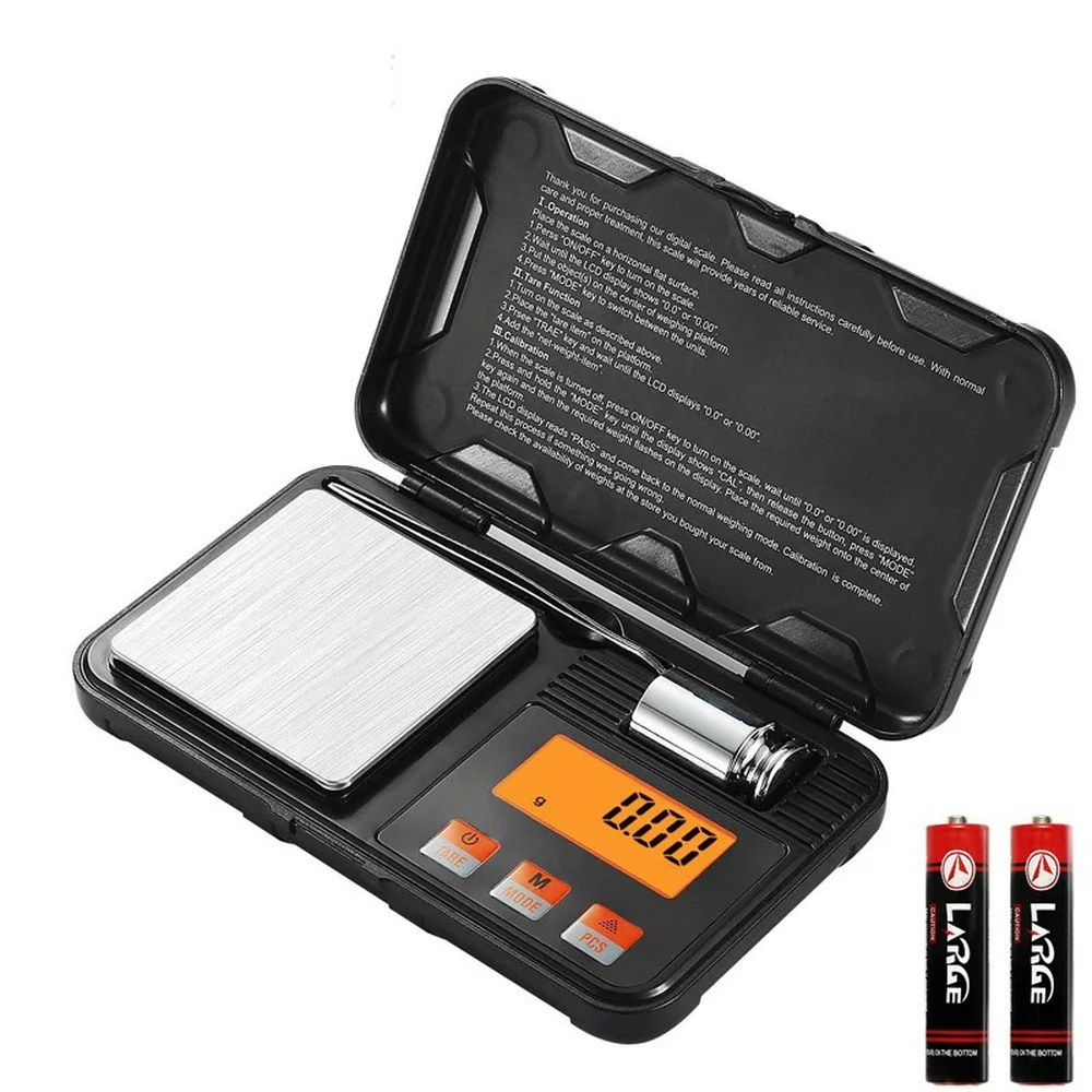 1pcs 마이크로 전자 디지털 스케일 버튼 유형 포켓 휴대용 정밀 무게 LCD 백라이트 디스플레이 100g 200g