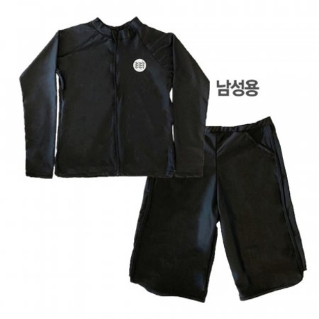 핫한 남성 액티브 래쉬가드01 투피스 수영복 블랙-여자M