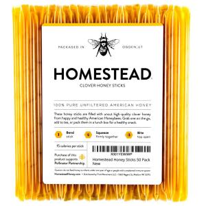 미국산 허니스틱 네이처 클로버 꿀 50개입 Homestead Honey Sticks All Natural and Pure American Honey Stix