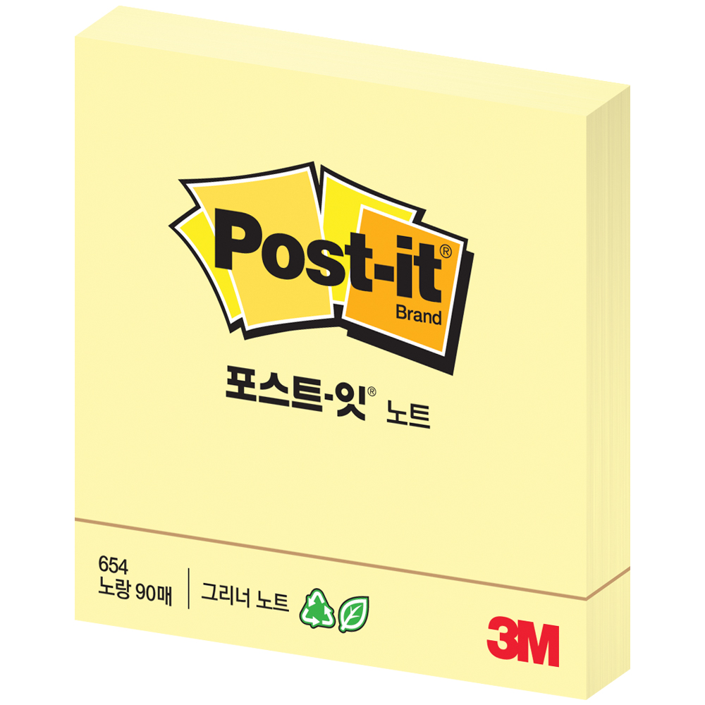 포스트잇 그리너 노트 654 RC 색상랜덤발송